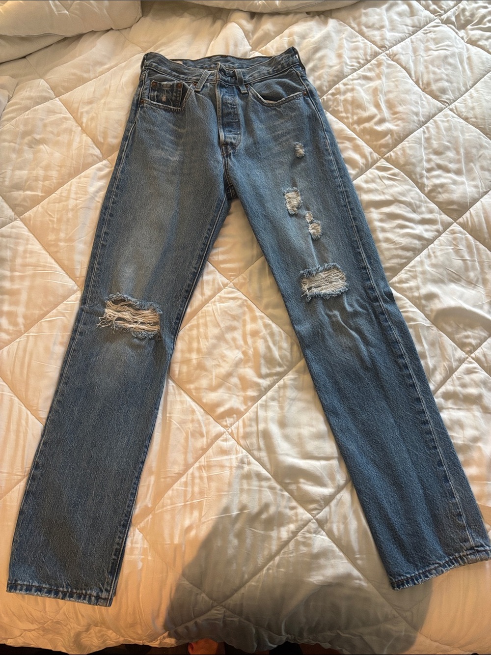 Levi's 501’s Distressed Medium Blue jeans